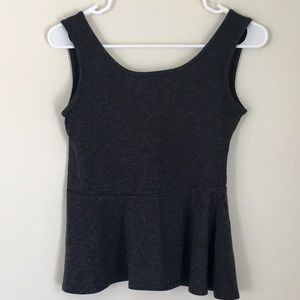 P. Inc Gray Peplum Top